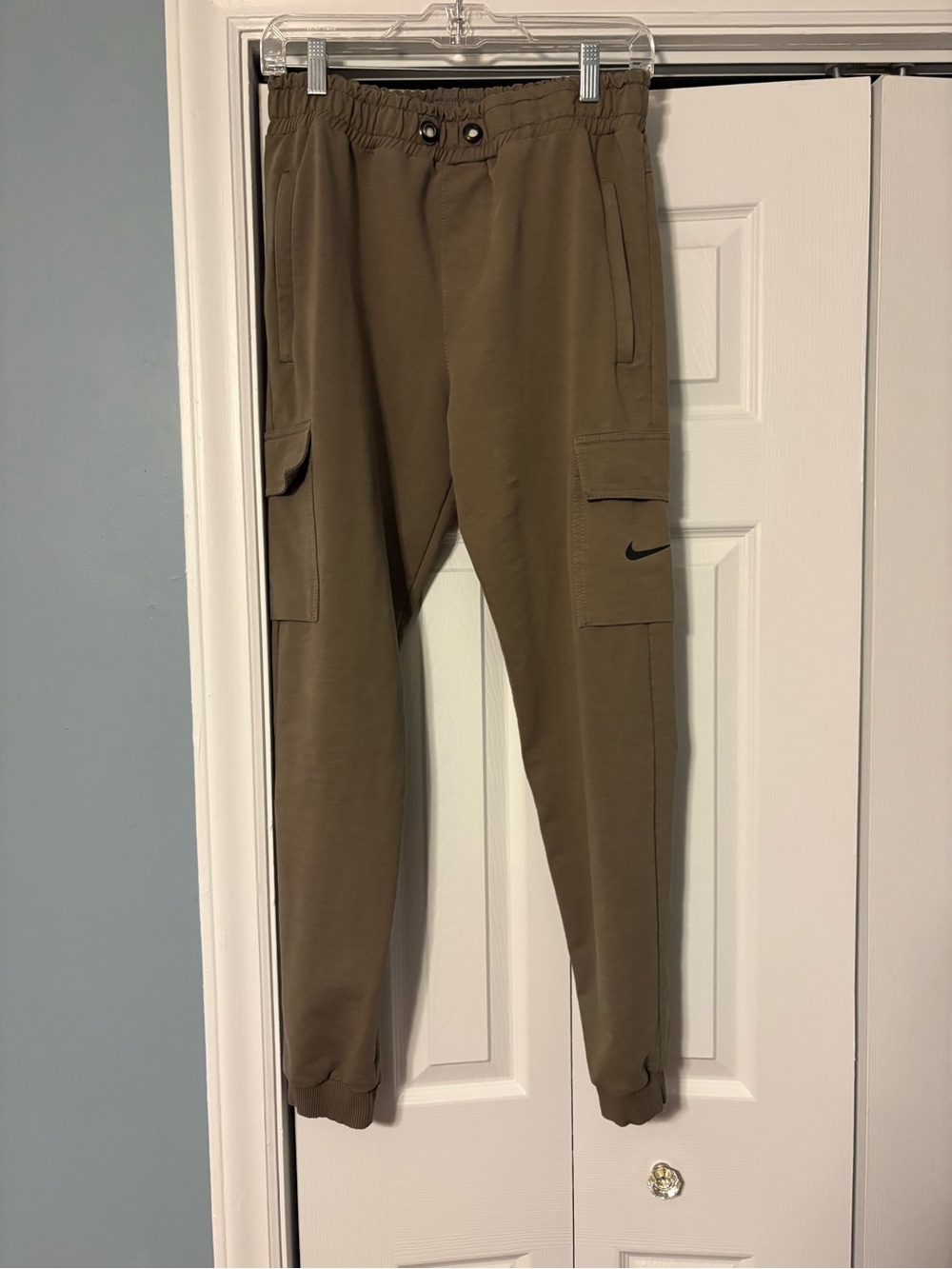 Nike Olive Green Cargo Joggers with Swoosh